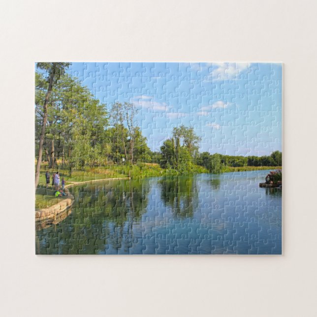 Summer Lake Illinois. Jigsaw Puzzle (Horizontal)