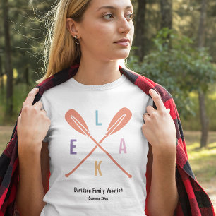 Summer Lake Paddles in Pastel Matching Family T-Shirt
