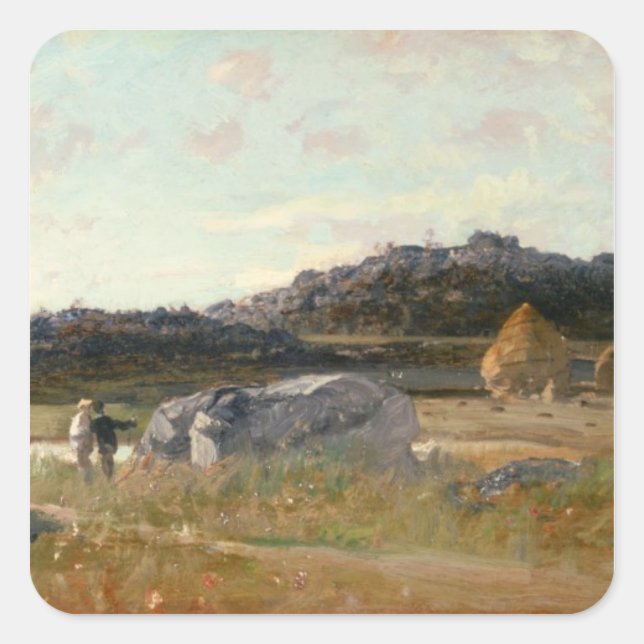 Summer Landscape 2 Square Sticker (Front)