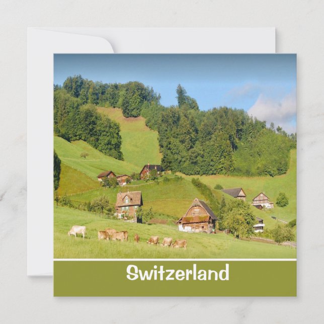 Summer Landscape in Switzerland flat card (Front)