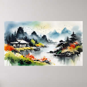 Summer landscape poster