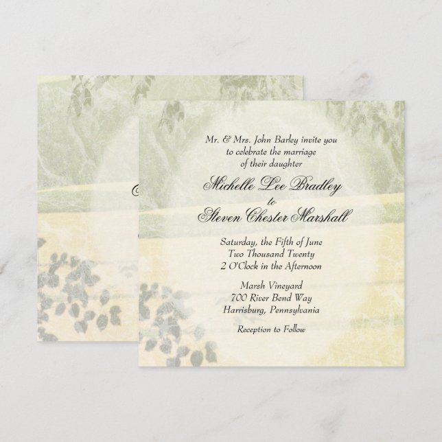 Summer Landscape Wedding Wedding Invitations (Front/Back)