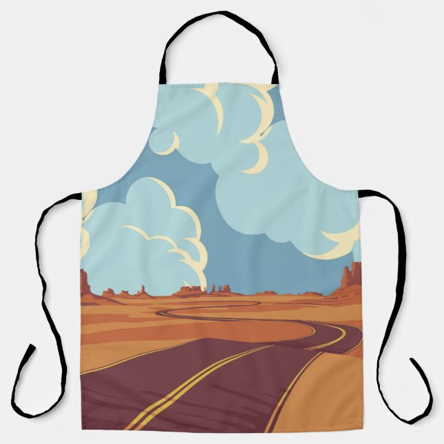 Summer landscape with an empty winding road in the apron (Front)