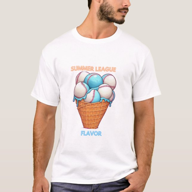  Summer League Flavour Ice Cream Baseball Sports T-Shirt (Front)