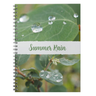 Summer Leaves and Raindrops Photo Spiral Notebook