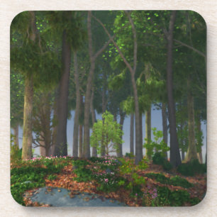 Summer Leaves Cork Coasters