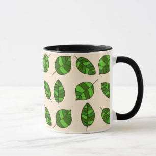 Summer Leaves Green Leaf Pattern on any Colour Mug