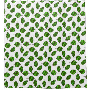 Summer Leaves Green Leaf Pattern on any Colour Shower Curtain
