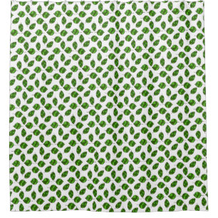 Summer Leaves Green Leaf Pattern on any Colour Shower Curtain