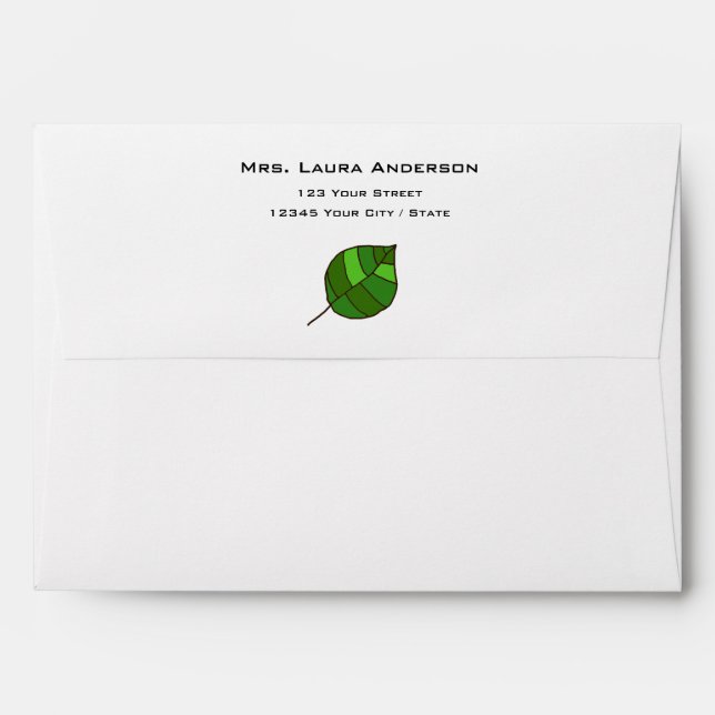 Summer Leaves Green with Address Envelopes (Back (Top Flap))