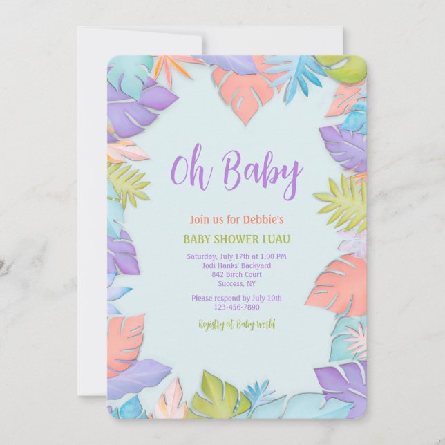 Summer Leaves Invitation (Front)