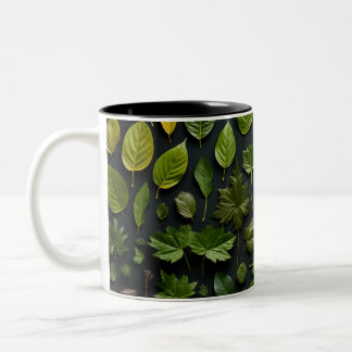 Summer Leaves Knolling Two-Tone Coffee Mug