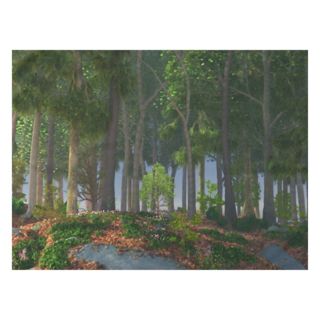 Summer Leaves Tablecloth (Front (Horizontal))