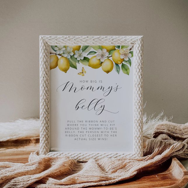 Summer Lemon Baby Shower How Big Is Mummy’s Belly Poster (Creator Uploaded)