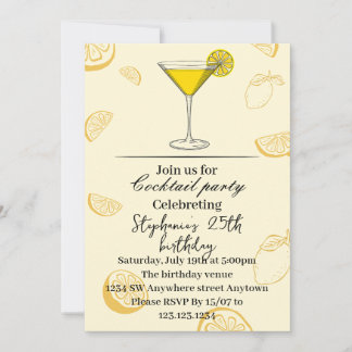 Summer Lemon Birthday Party Invite