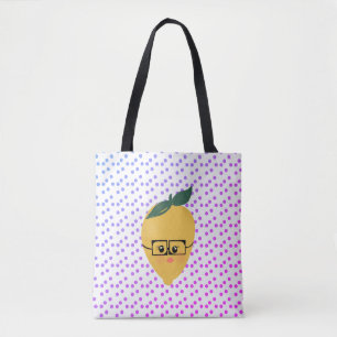 Summer Lemon Cartoon Hand Drawn Doodle Tote Bag