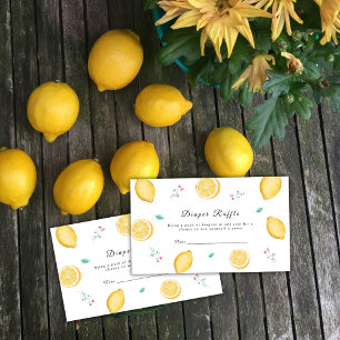 Summer Lemon Citrus Diaper Raffle Baby Shower  Enclosure Card