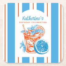 Summer Lemon Cocktail Blue Orange Birthday Party
