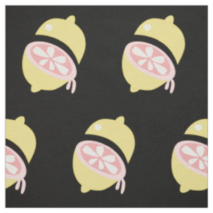 Summer Lemon Dripping with Hearts Fabric