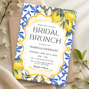 Summer Lemon Mediterranean Bridal Brunch Invitation