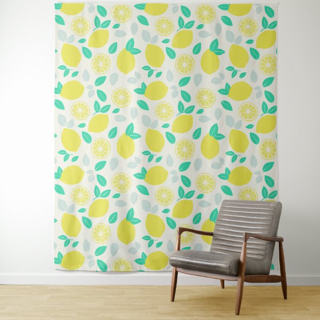 Summer Lemon Pattern in Cream Tapestry (In Situ)