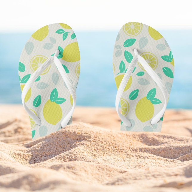 Summer Lemon Pattern in Cream Thongs (Creator Uploaded)