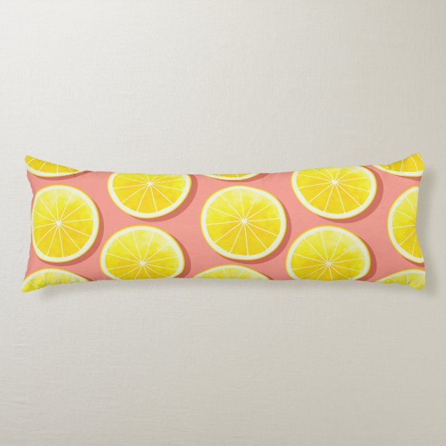 Summer Lemon Slices Pattern Body Cushion (Front)