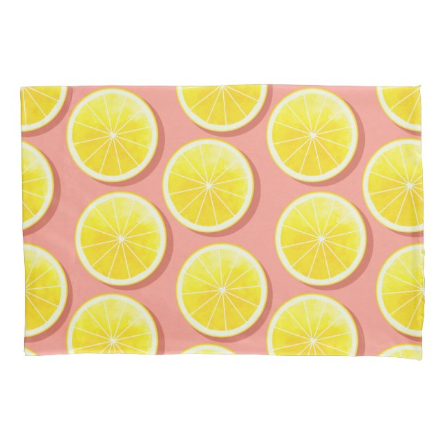 Summer Lemon Slices Pattern Pillowcase (Front)