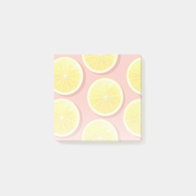 Summer Lemon Slices Pattern Post-it Notes (Front)