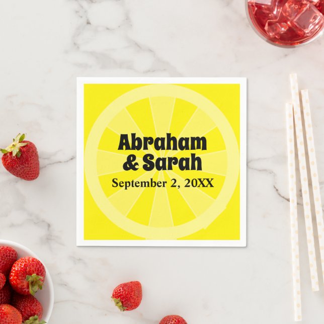 Summer Lemon Wedding  Napkin (Insitu)