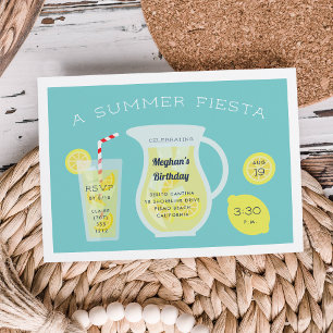 Summer Lemonade Birthday Party Invitation