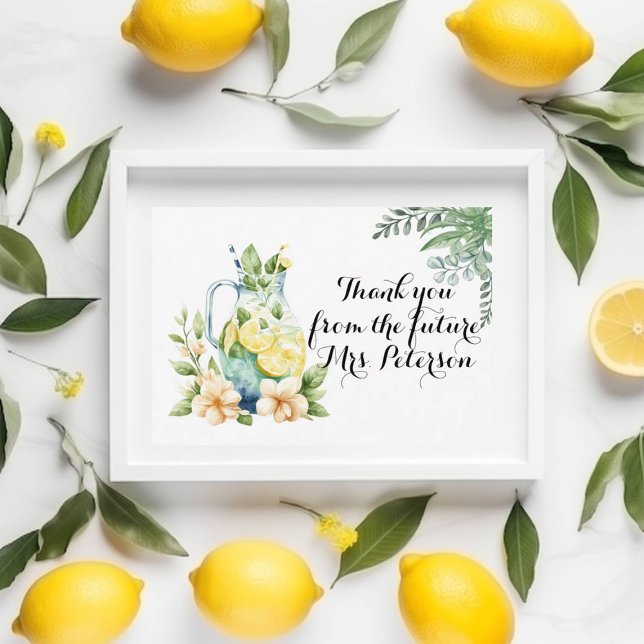 Summer Lemonade Bridal Shower Thank you Enclosure Card (Creator Uploaded)
