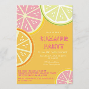 Summer Lemonade Pool Party Invitation