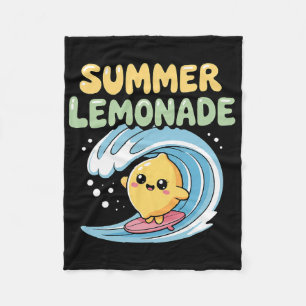 Summer Lemonade Vibes Surfing Lemon Wave _1 Fleece Blanket