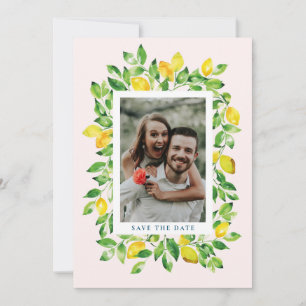 Summer Lemons and Foliage Photo Save The Date