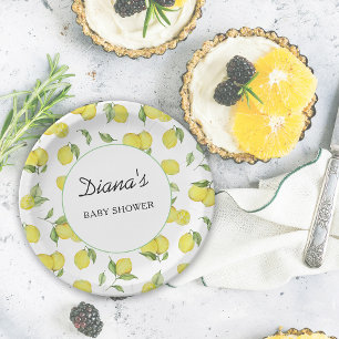 Summer Lemons Baby Shower Paper Plate