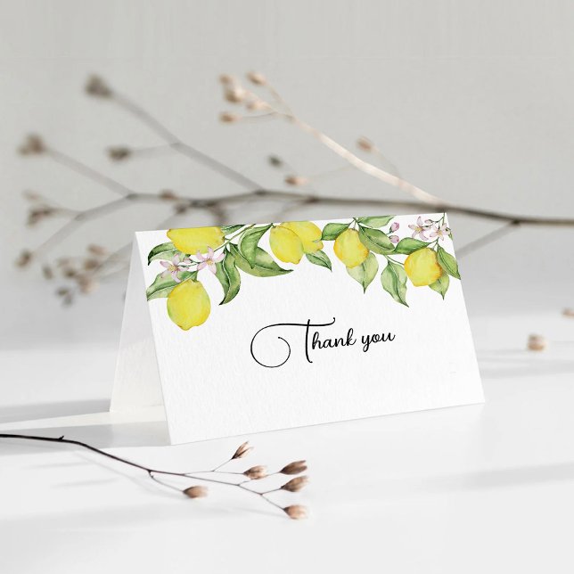 Summer Lemons Thank You Note Card (Creator Uploaded)