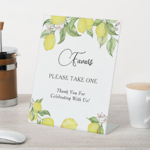 Summer lemons Wedding Favours Pedestal Sign