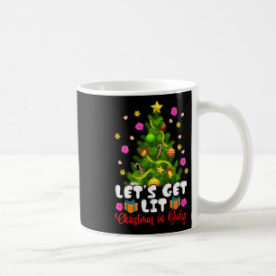 Summer Lets Get Lit Christmas In July Tropical Chr Coffee Mug