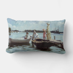 Summer Life in the Islelets (by Albert Edelfelt) Lumbar Cushion