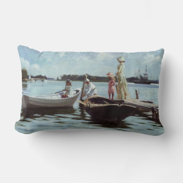 Summer Life in the Islelets (by Albert Edelfelt) Lumbar Cushion (Front)