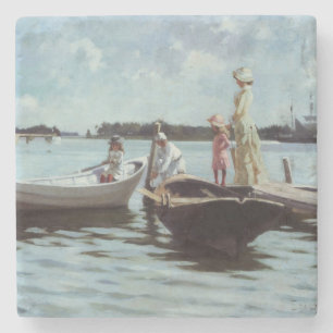 Summer Life in the Islelets (by Albert Edelfelt) Stone Coaster