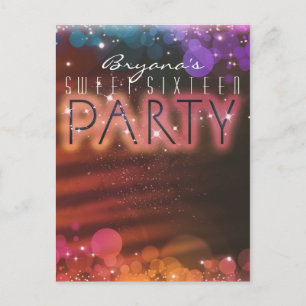 Summer Lights Sparkle Dance Club Party Invitation