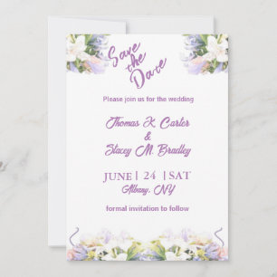 Summer Lilac Wildflower Romantic Wedding  Invitation