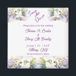 Summer Lilac Wildflower Romantic Wedding  Magnet<br><div class="desc">This beautiful wedding magnet features soft lilac floral splashes with wildflowers. A whimsical summer delight arrangement accompanied with fancy script lettering perfect for that elegant look. No matter what the season, this beautiful floral wedding magnet is ideal. Make this magnet your own by editing the information to suit your own...</div>