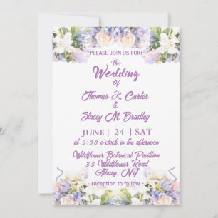 Summer Lilac Wildflower Romantic Wedding  Save The Date