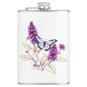 Summer Lilac's Winged Visitor Hip Flask