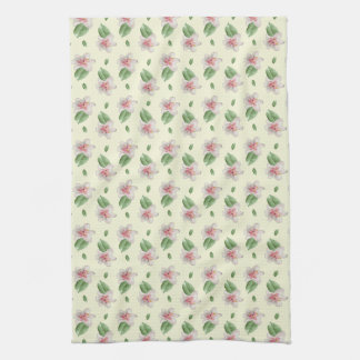 Summer Lily Floral Seamless Pattern Tea Towel