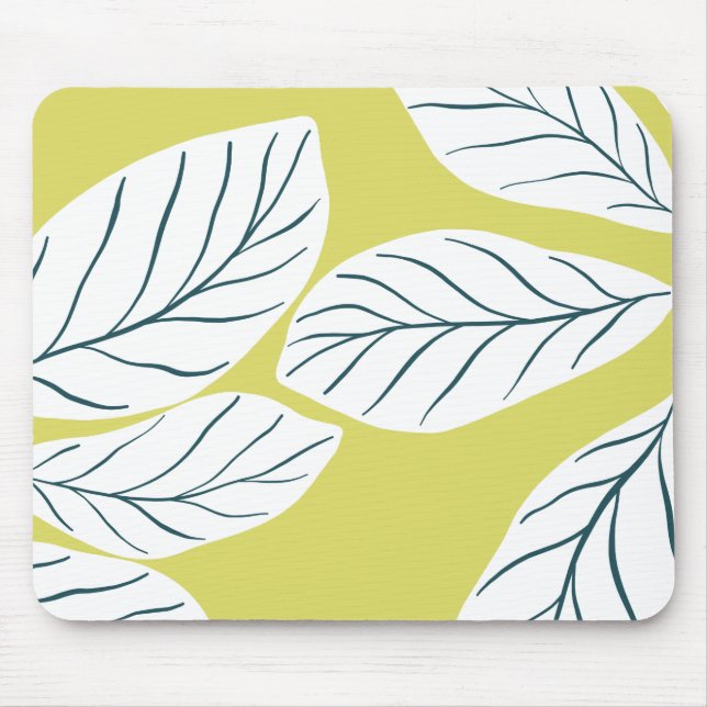 Summer lime leaves mouse pad print (Front)