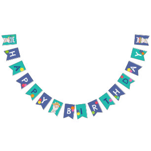 Summer llama pool party bunting banner